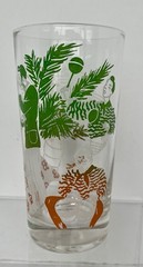 Vtg Set 4 Federal Glass Tumblers Dance Theme: Conga Samba Charleston Minuet