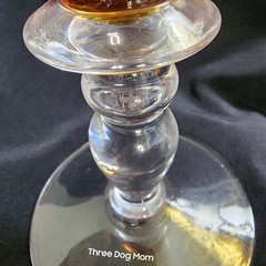 Portieux Palmyre Tall Water Goblet Amber Optic 8-3/8″ Set of 2 Glass Glasses