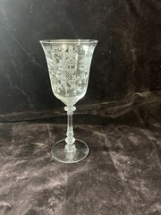 Vintage Rare Heisey Orchid Crystal Goblet Wine Etched Glass (1940-1957) 8 1/4″