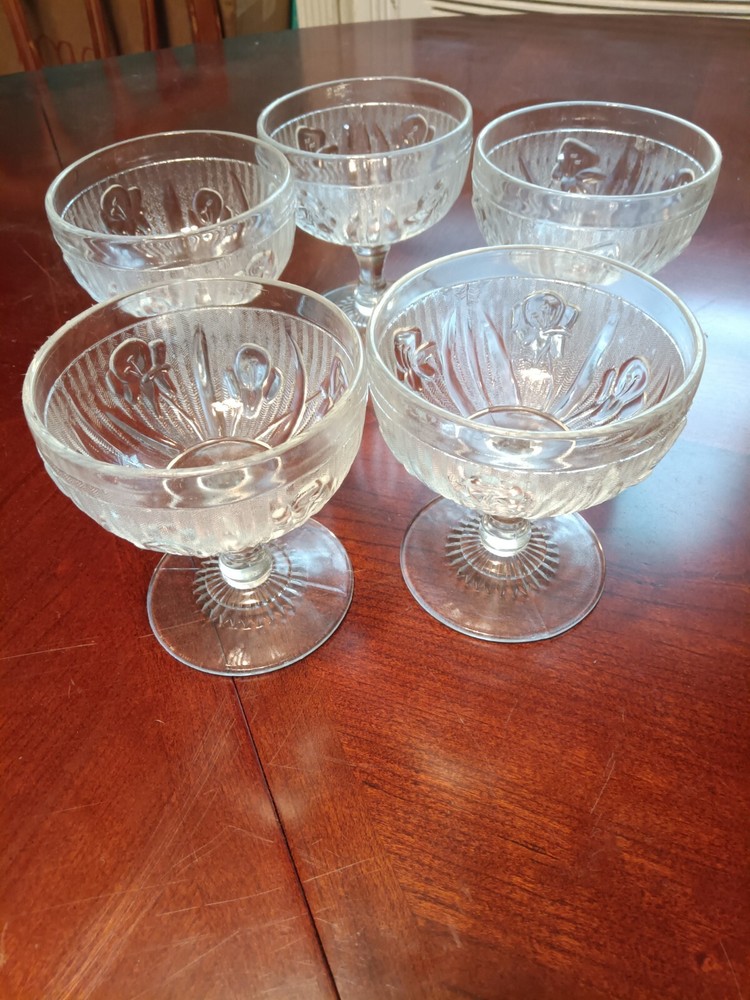 Iris & Herringbone Stemmed Serbert Glass Set#2