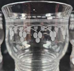 8 Stuart Crystal Dash Dot Tumblers Set Depression Clear Cut England Antique Lot
