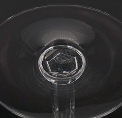Genova by Baccarat Crystal Water Glass Goblet 6-Sided Thumbprint Cut Stem