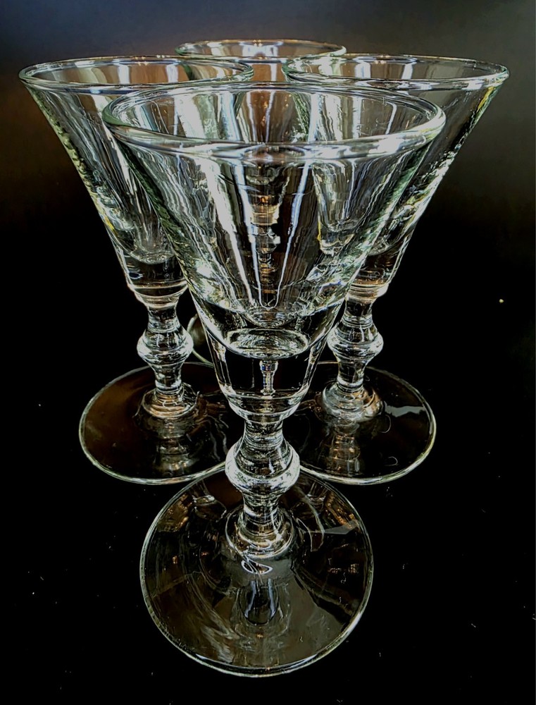 (202) Set Of 4 Luminarc France Clear Cordials 4.75″ Tall
