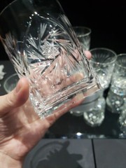 7 Tumblers DOF 4″ Glasses fans Pinwheel buzzstar crystal Leanore American Cut