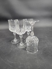 Gorgeous Set of 4 Cristal D’Arques Longchamp 8oz Wine Glasses Paris France 7″