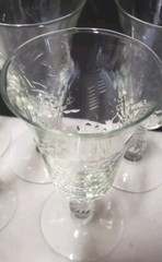 ROCK SHARPE Dartelle Juice Glass Set of 7 #3007 Stem Floral Cut 6″ Tall