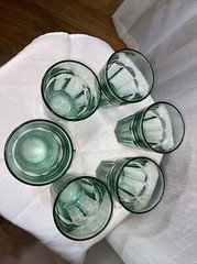 Libbey Iris Spanish Green Textured Tumblers Set of 4