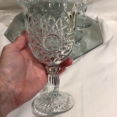 Libbey Hobstar Clear Star of David 7” Wine Water Goblet – Set of 6
