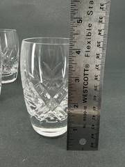 6 Vintage Cut Crystal Tumblers Glasses with Floral Design MCM Short Glasses