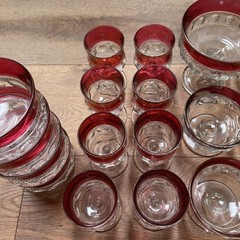 Lot of King’s Crown Ruby Red Glassware & Dishes- 1930-50’s – 21 Pcs