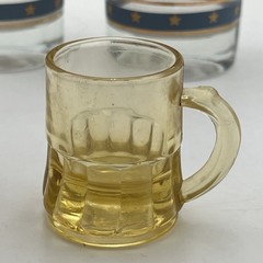 4 VTG Barware Red White Blue Gold Eagle Tom Collins Highball Glass +Shot Glasses