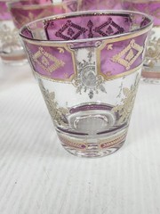 Georges Briard Signed 22K Gold & Purple Design Extremely Rare Glasses Glassware