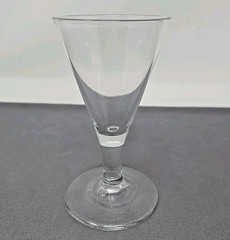 Antique British Hand Blown Flint Glass Wine Circa Late 1700s 4 3/8″