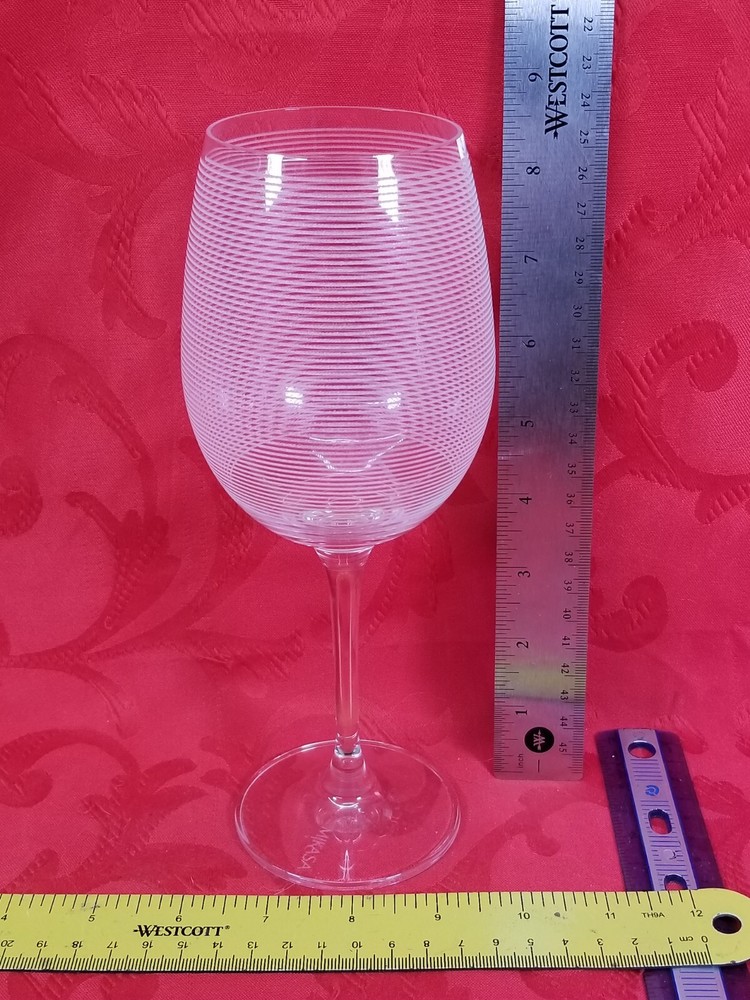 Mikasa CHEERS Etched White Stemmed Wine Glass 16 oz Barware Lines