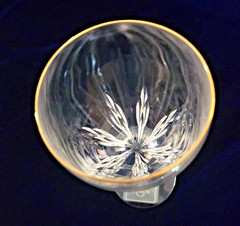 Lenox Firelight Crystal Gold Trim Water Goblets No Panel Cut Set of Four 8 12″