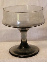 Vintage Libbey MCM 6pc 1970s Tawny Smoke Brown Champagne Cocktail Dessert Retro