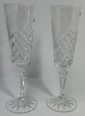 Galway Irish Crystal 29027 Happy Engagement Pair of Flute Glasses