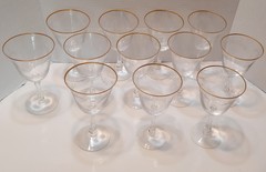 Set of 12 Fostoria stemware Golden Lace 6.5 inches tall with box