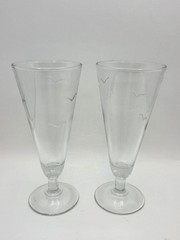Vintage Seagull Etched Pilsner Glasses