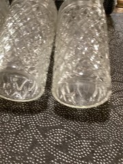 VTG Retro Clear Quilted Diamond Point Glasses Tumblers Set Of 6 Anchor Hocking