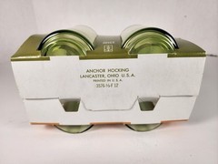 NOS Vtg Set of 4 Anchor Hocking Finlandia Avocado Olive Green 6oz Juice Glasses