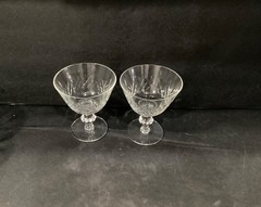 Edinburgh Crystal Criss-Cross Cut Cordial Sherbet Dessert Glasses Set Of 2