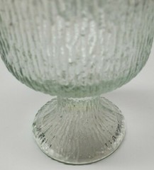 4 Vintage Footed Iridescent Drinking Glasses Textured Pattern 6″ Clear Bar MCM