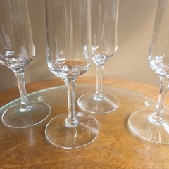 Lenox DESIRE Platinum Fluted Champagne Glass Flute 7 1/2″ MINT cond SET of 4