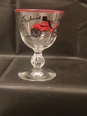 Libbey Glass Company Horseless Carriage Liquor Cocktail Glass Red Packard 1899
