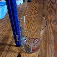 Clear Glass Tumbler Red Heart Tree Design Round Shape Glossy Finish Drinkware
