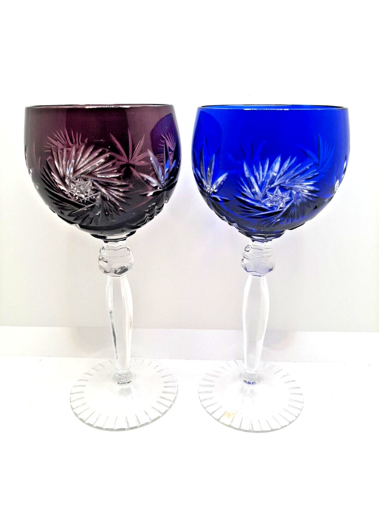 2X Römer Wine Glasses – Ilse Crystal | Whirl Star | Mouth Blown | Vintage