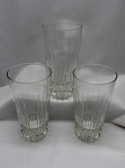 Cristal d’Arques Villeneuve Barcelona Crystal Highball Tumblers Set 3 France 6in