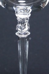 6 Fostoria Holly Clear Stem 6030 Water Goblets Laurel Cut 7 7/8″