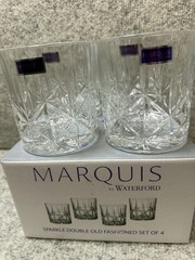 waterford marquis double old fashioned Set Of 4 New In Box 004