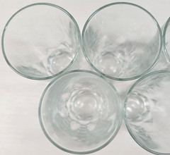 (5) Arcoroc Artic 12 Oz Beverage Set Vintage Wedge Cut Tumblers France Retro Lot