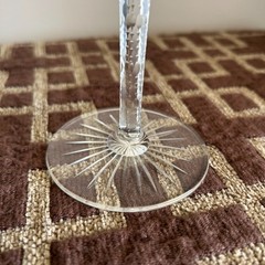 Val Saint Lambert Chartreuse Cut to Clear Crystal Hock Wine Glass Belgian