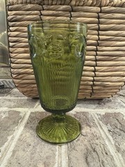 Vintage Bartlett Collins Drinking Glass Green Ice Tea Goblet Cocktail 1960s