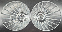 2 Rogaska Avenue All Purpose Goblets Set Crystal Vertical Cut Clear Stemware Lot