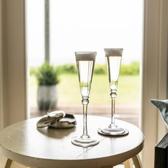 Simon Pearce Glass – Hartland Champagne Flute, Set of 2 – 11.5″ – NIB – Glasses