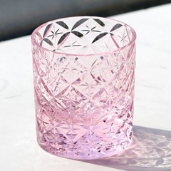 K9 Crystal Whiskey Glass Sparkling Rock Sharp Crystal Glasses 7oz Pink Art Gift