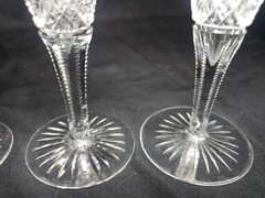 4 – American Brilliant Glass Cordial Star and Pinwheel Design Zipper Cut Similar