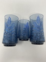 Vintage MCM Libbey Bolero Blue Wheat Juice Tumbler Glasses