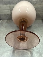 Vintage Carlo Moretti Murano Cased White Pink Blush Wine Glass 10” Italy