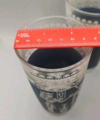 Vintage Mid-Century Modern Hazel Atlas Wedgwood Blue Egyptian Tumblers (Set…