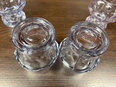4 Rare Cambridge Georgian Heatherbloom 4” Neodymium Glass Tumblers Color Change