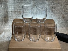 Set of 5 – Orange Juice, Milk, Water, Drinking Glasses, Crystal Clear 3″ Tall