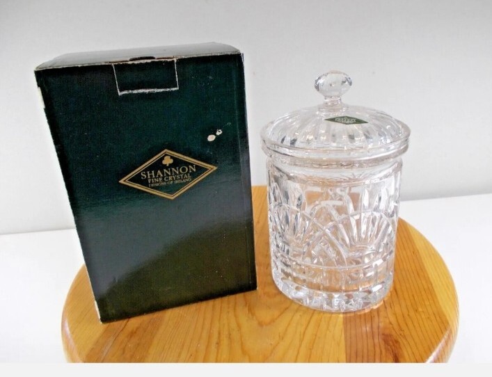 Shannon Crystal Biscuit Jar Freedom Irish Designed Original Tag And Box 24% L C