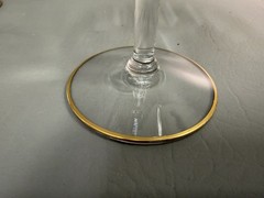 7 Tiffin Franciscan Rambler Rose 4 1/2 x 3 Stems Gold Rim Optic Sherbet Wine ?