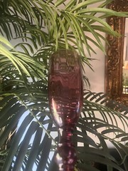 VTG Champagne Toasting Flutes Set of 4 Pretty Plum Color ELEGANT .Made in Italy
