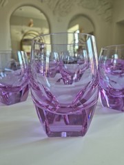 Vintage Moser Alexandrite Crystal Glasses Set of 6 – Hand Cut Crystal Tumblers